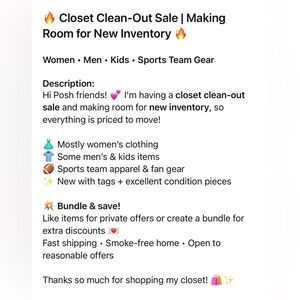 Room for New Inventory - Sports Team Gear